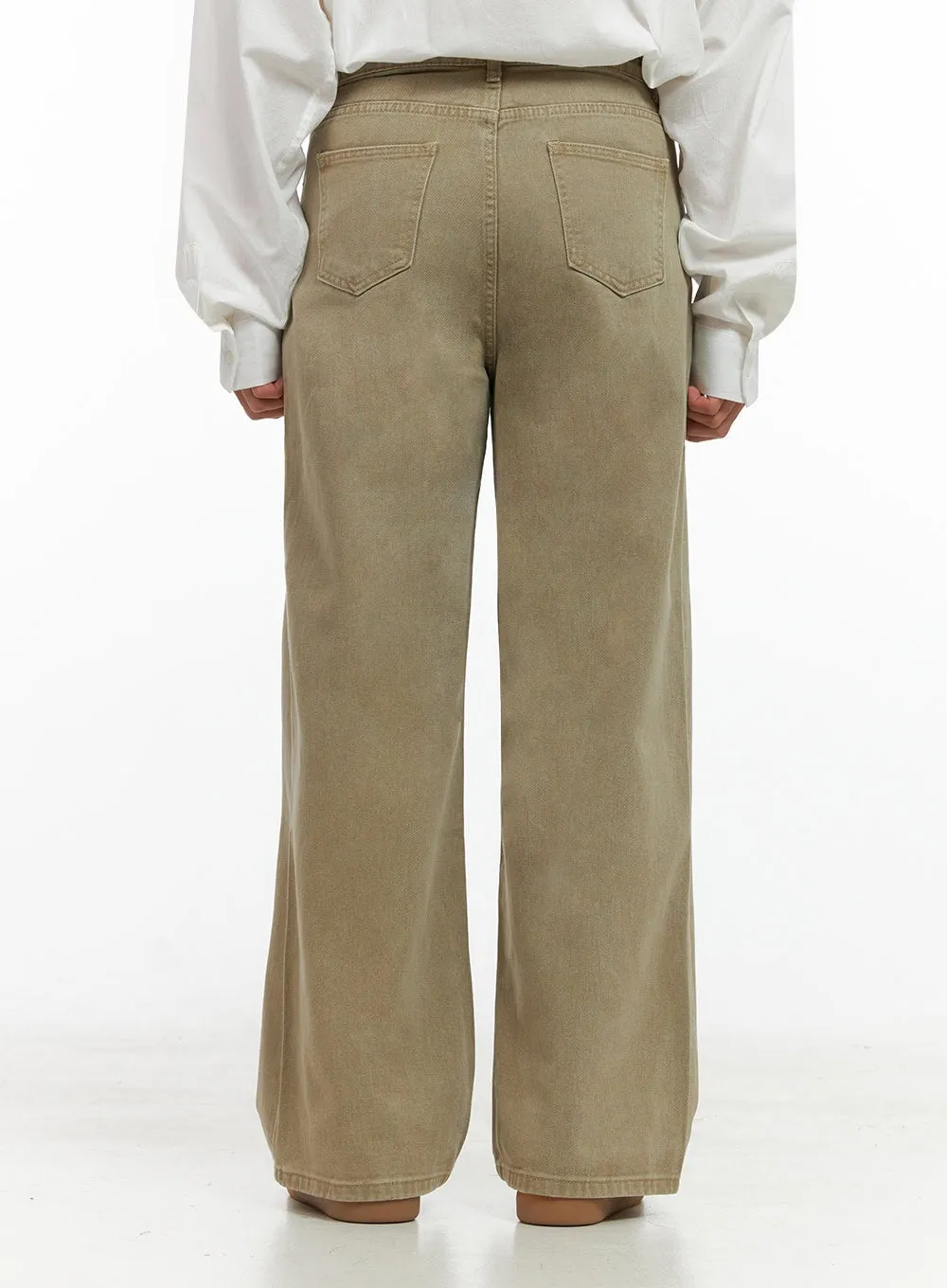 Men's Solid Cotton Wide-Leg Pants IN426