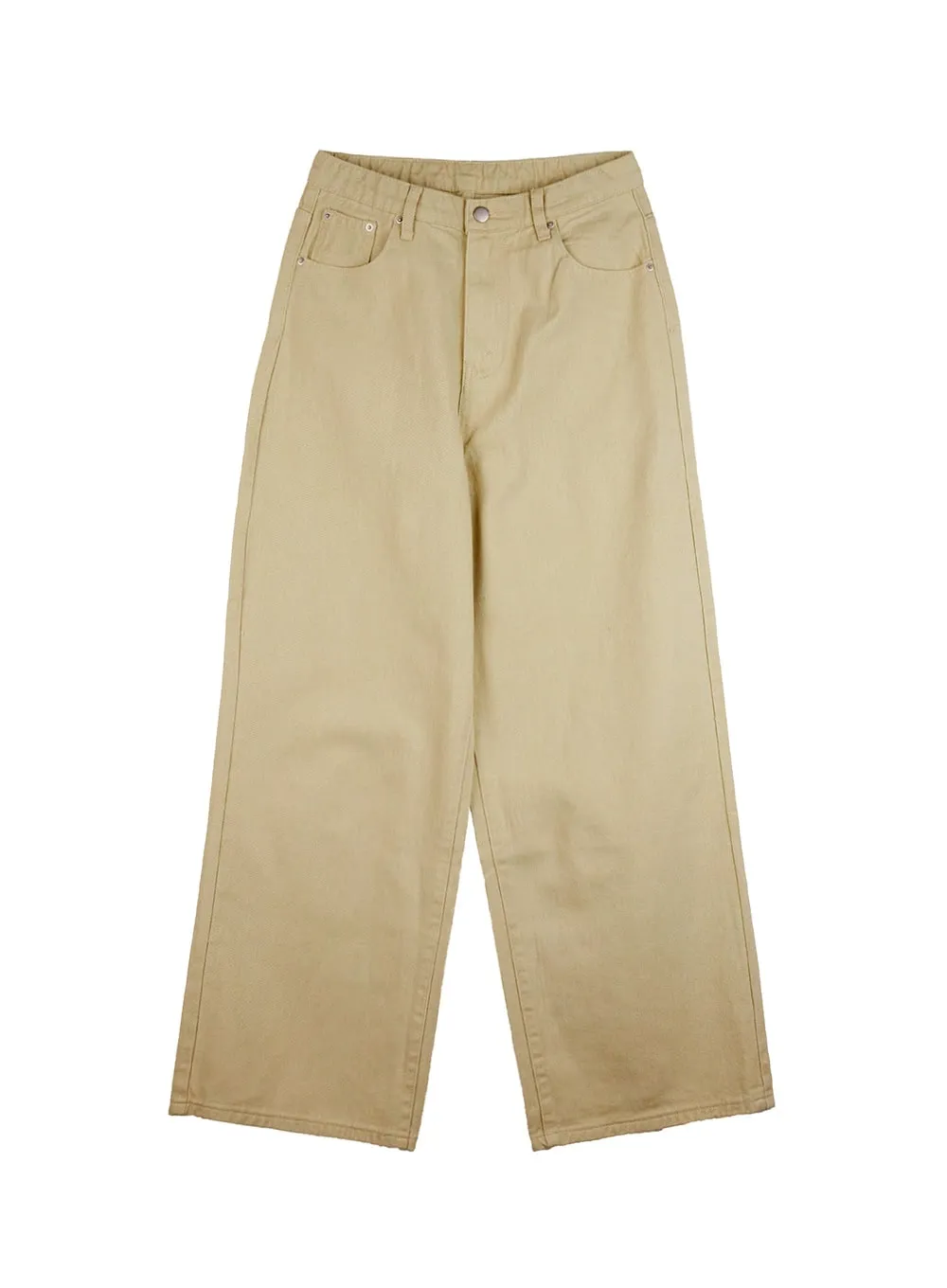 Men's Solid Cotton Wide-Leg Pants IN426
