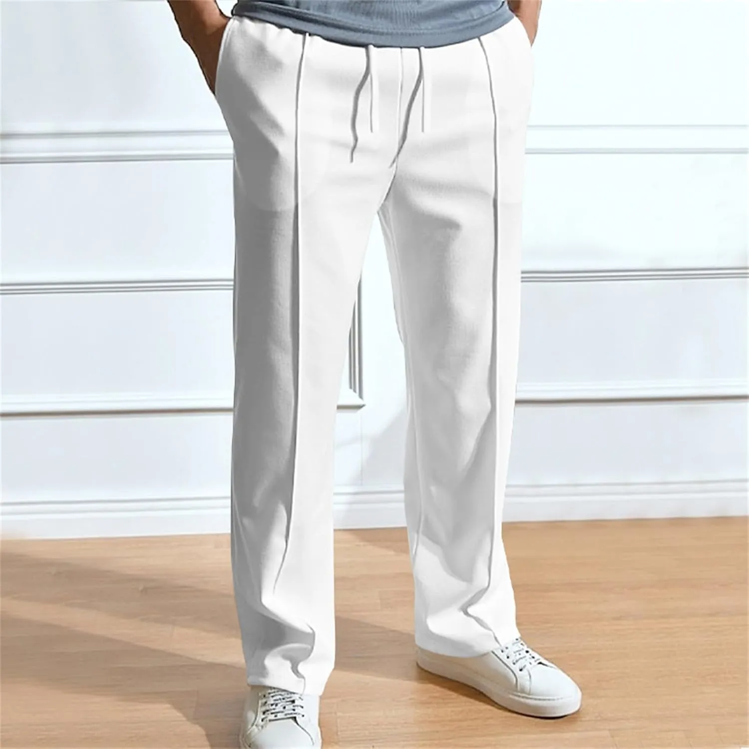 Men'sSweatpants Casual Straight Leg Elastic Waist Joggers Outdoor Jogging Yoga Dress Pants for Men with Pockets