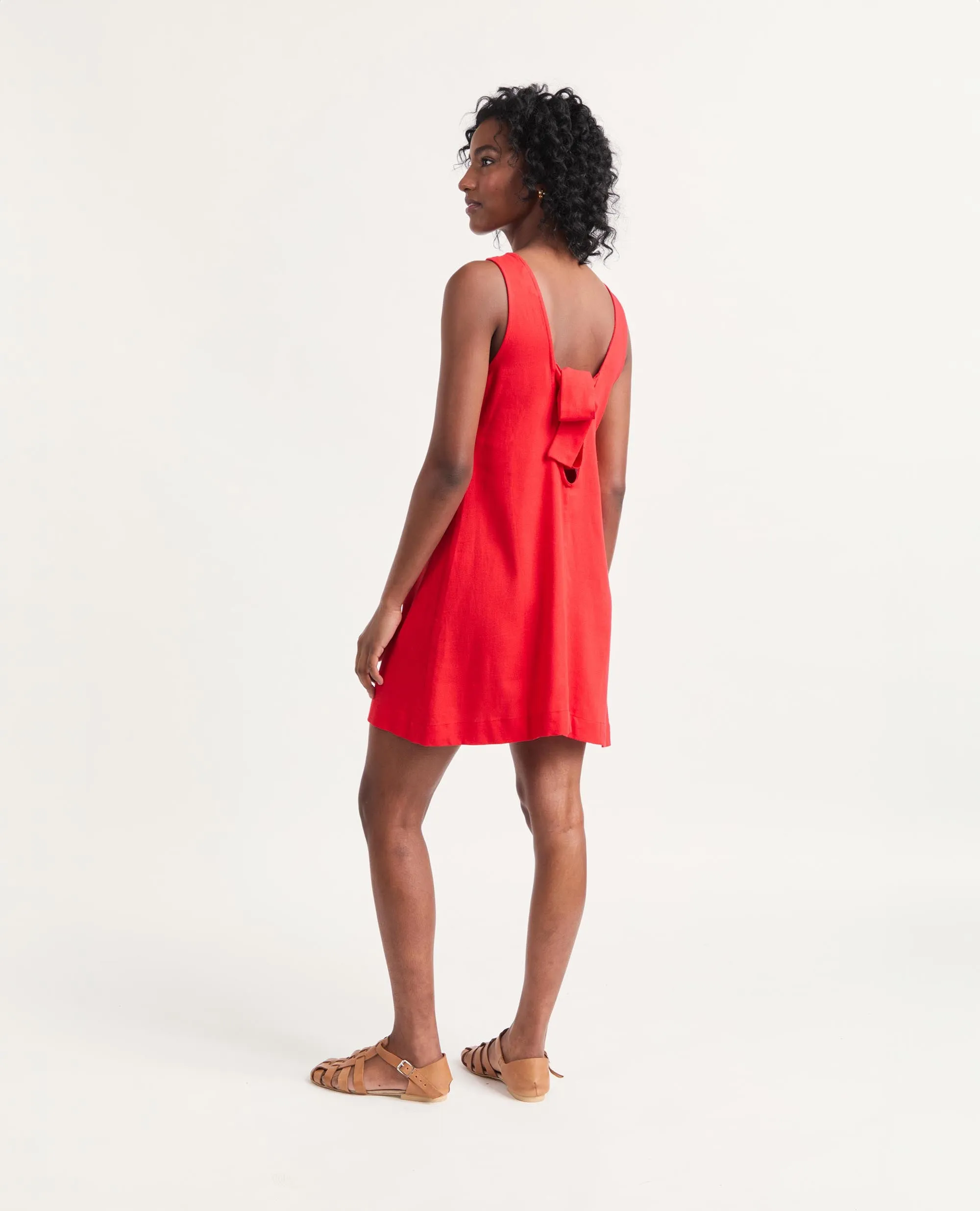 Mini | Sleeveless Open Back A-Line Dress