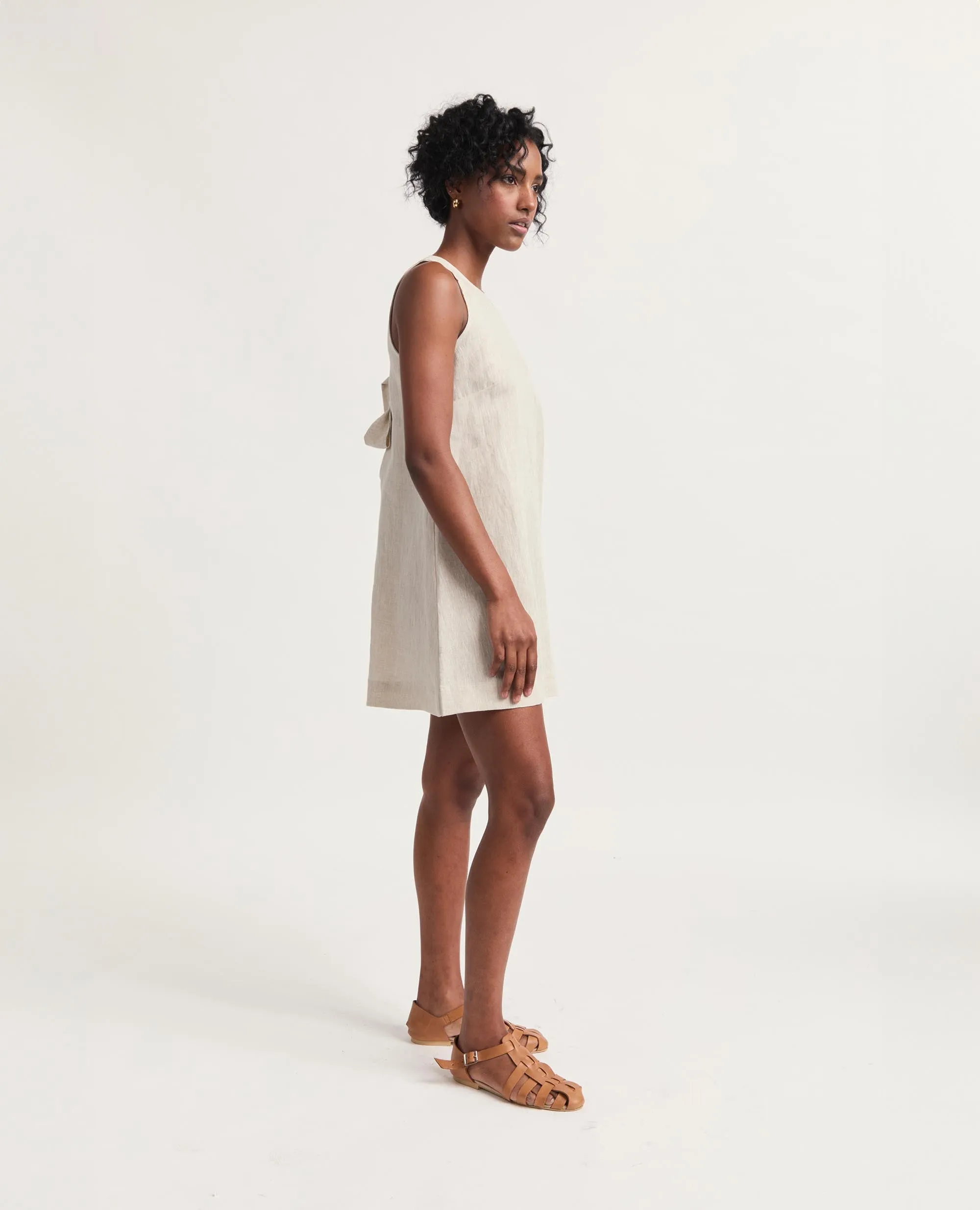 Mini | Sleeveless Open Back A-Line Dress