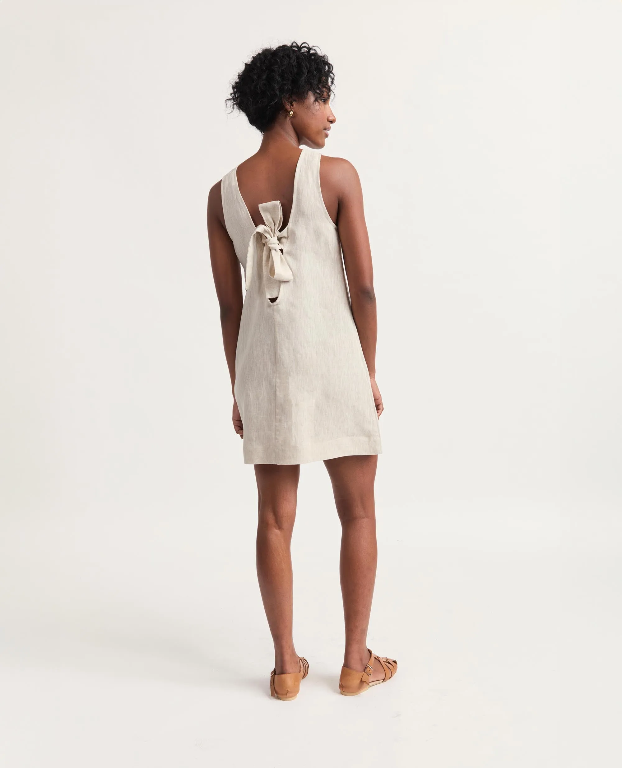 Mini | Sleeveless Open Back A-Line Dress