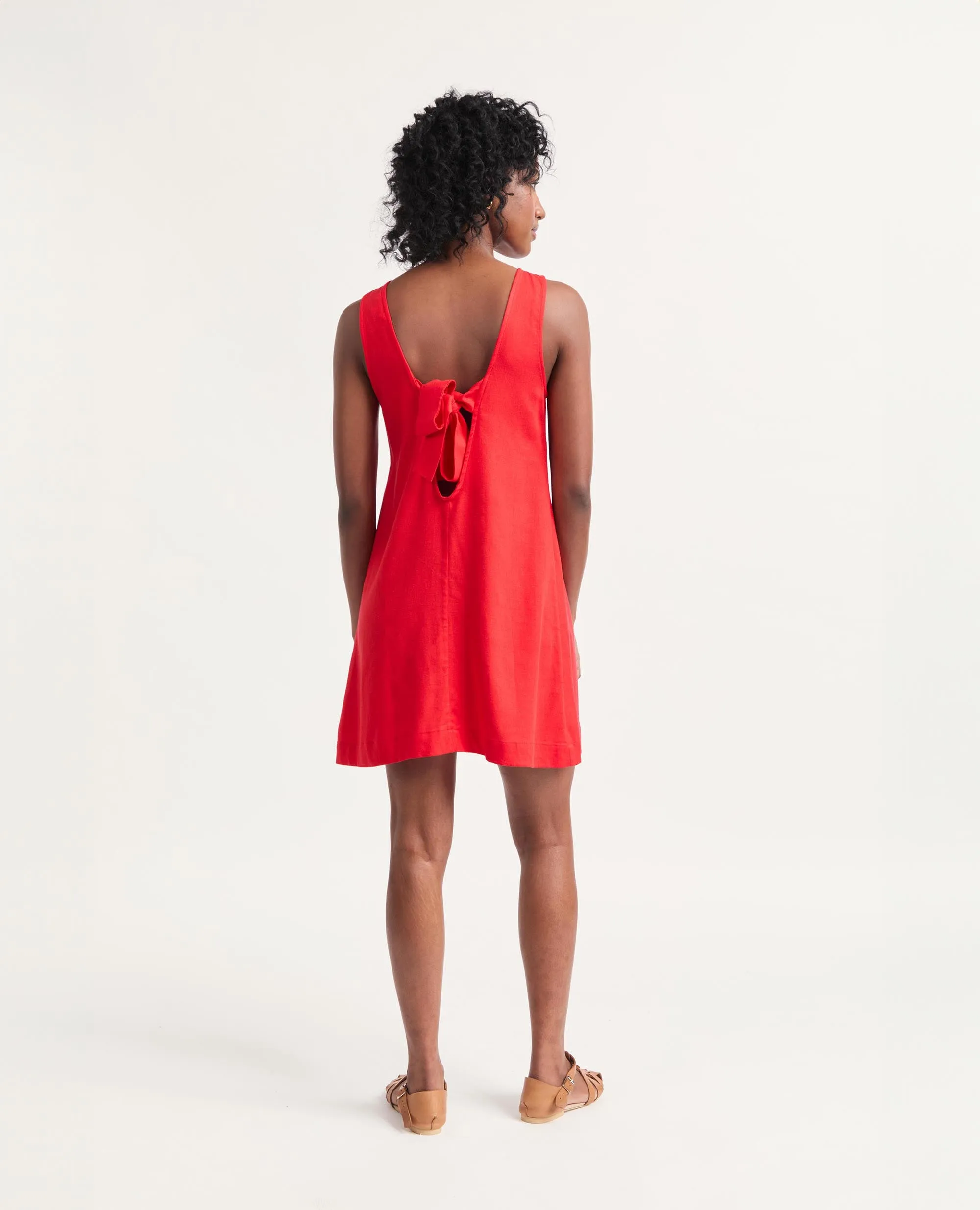Mini | Sleeveless Open Back A-Line Dress