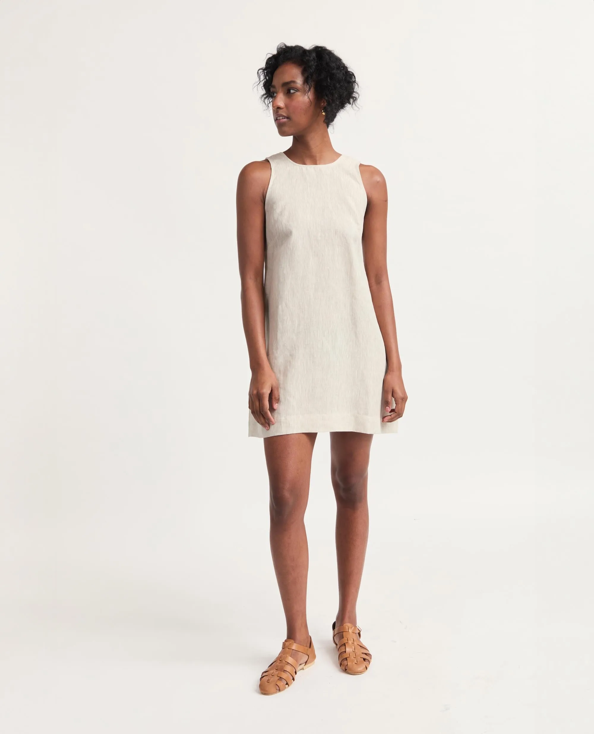 Mini | Sleeveless Open Back A-Line Dress
