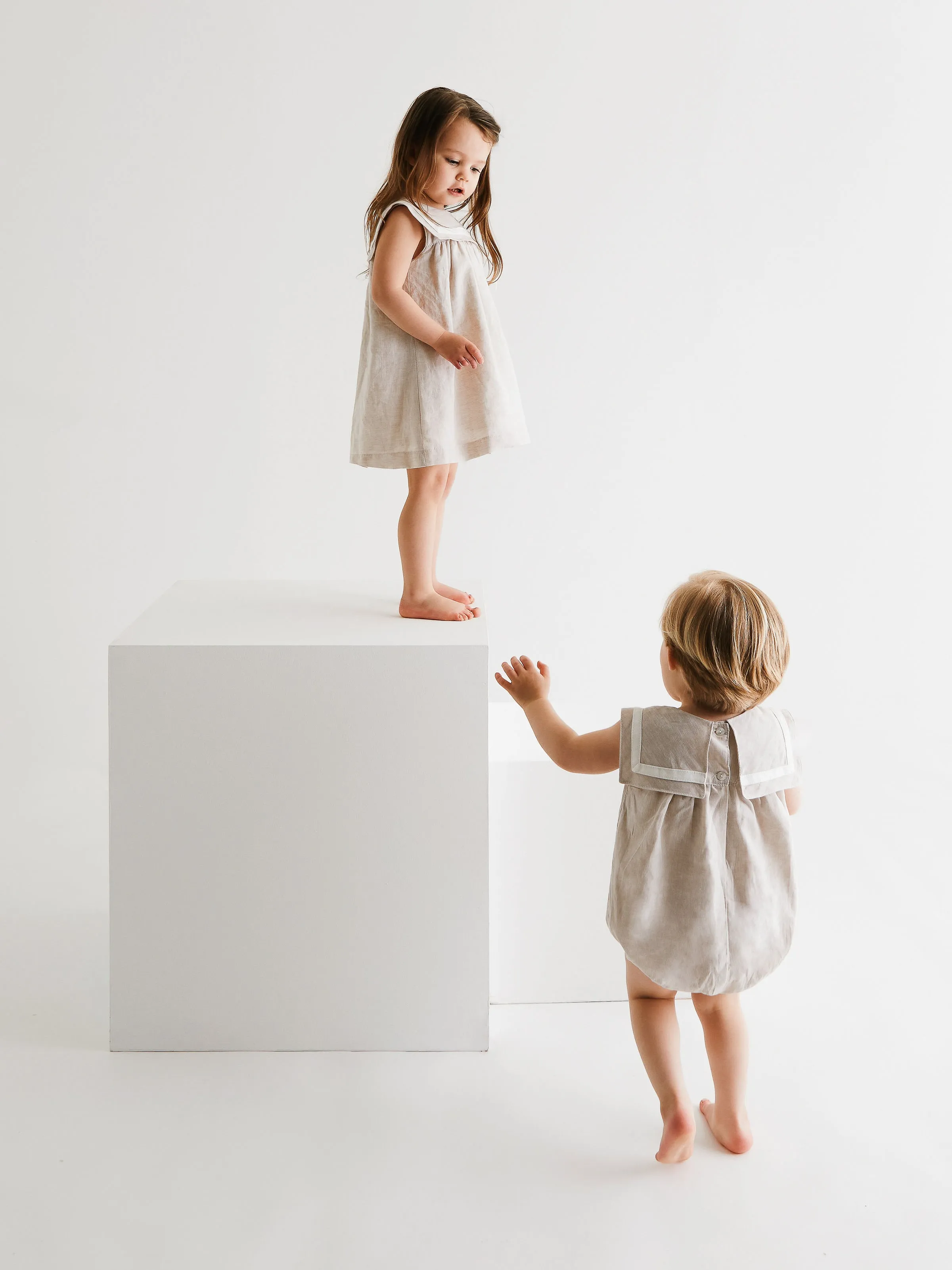 'Nelly' Beige Linen Dress