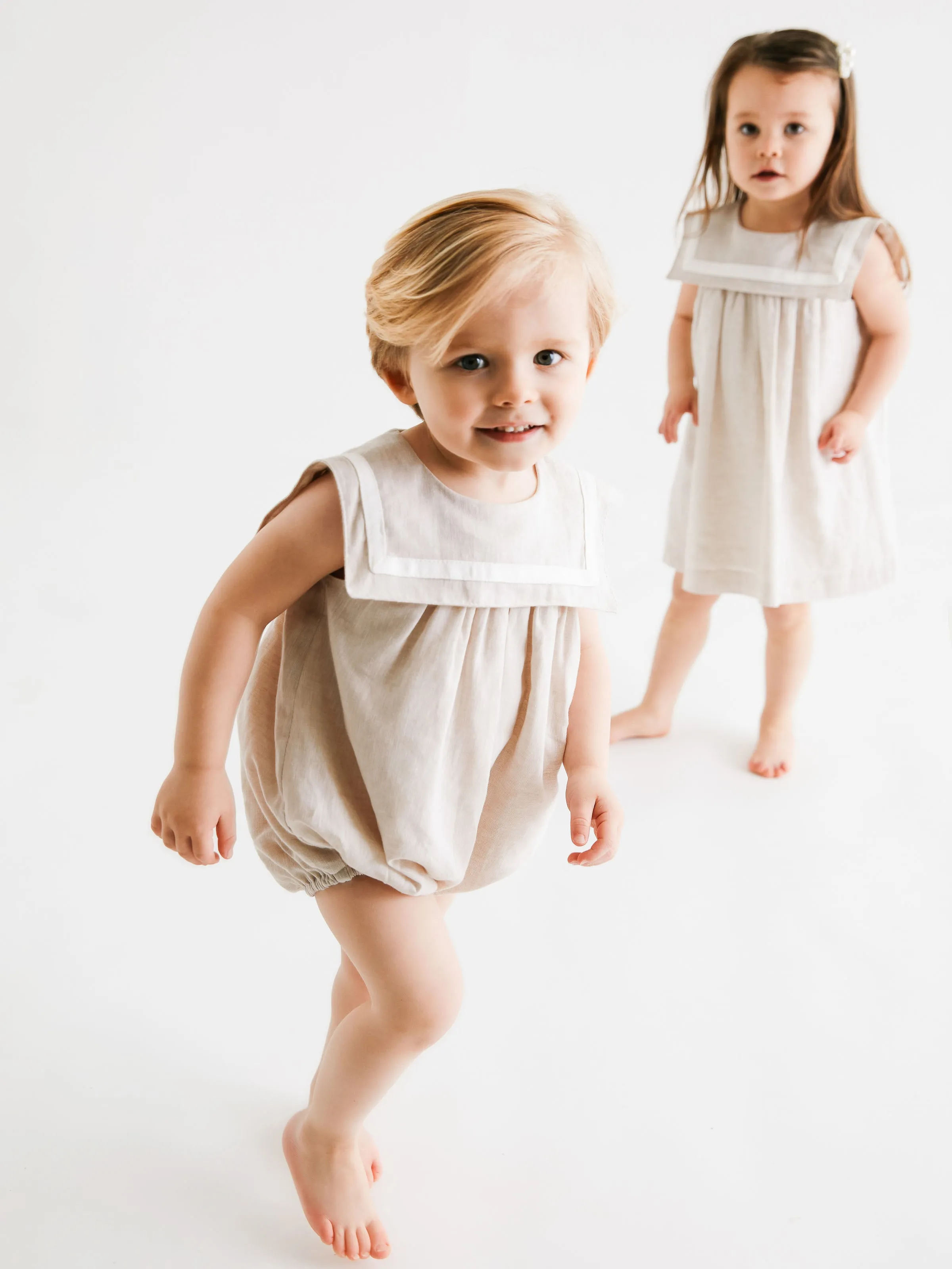 'Nelly' Beige Linen Dress