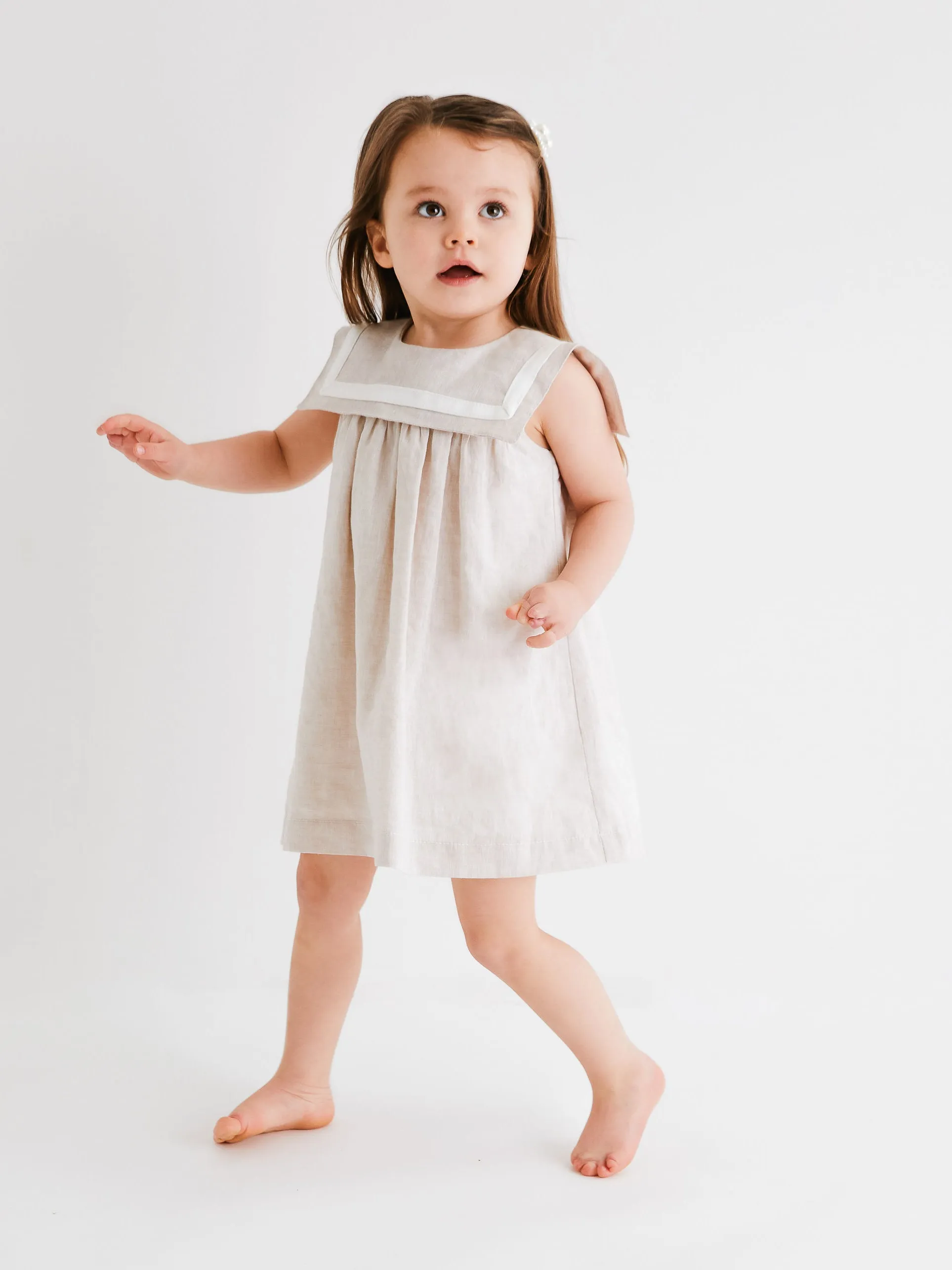 'Nelly' Beige Linen Dress