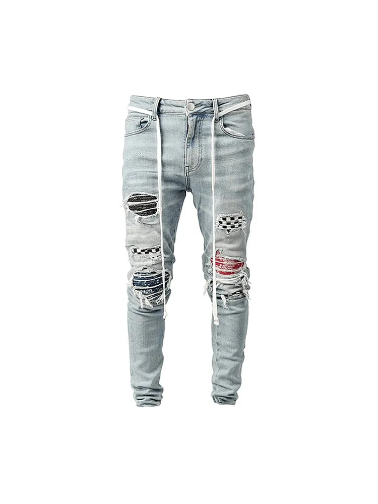 New Slim Fit Ripped Men'S Jeans