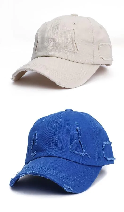 Ponytail Baseball Hat - Ripped Vintage Washed Cotton Cap