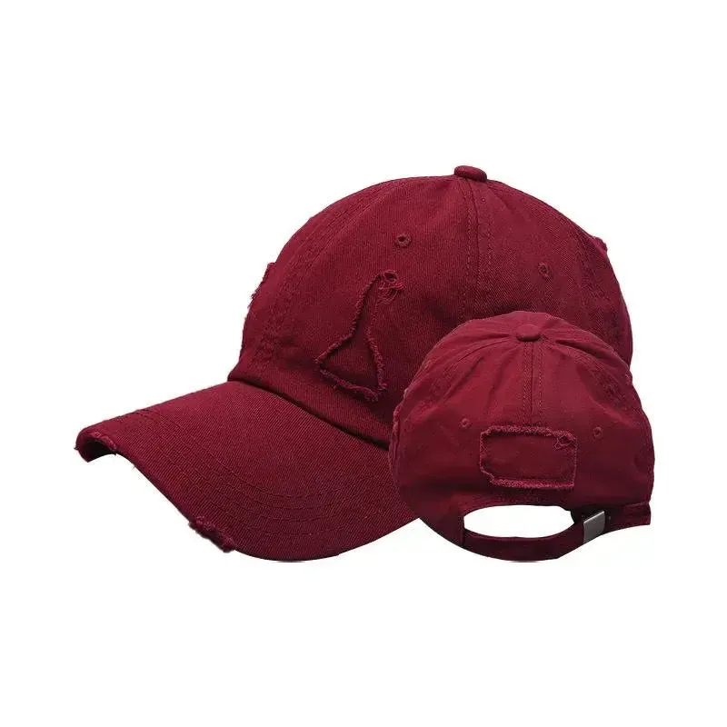Ponytail Baseball Hat - Ripped Vintage Washed Cotton Cap