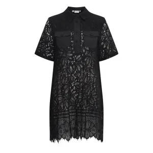 Pulz Dandy Short Sleeve Dress Black