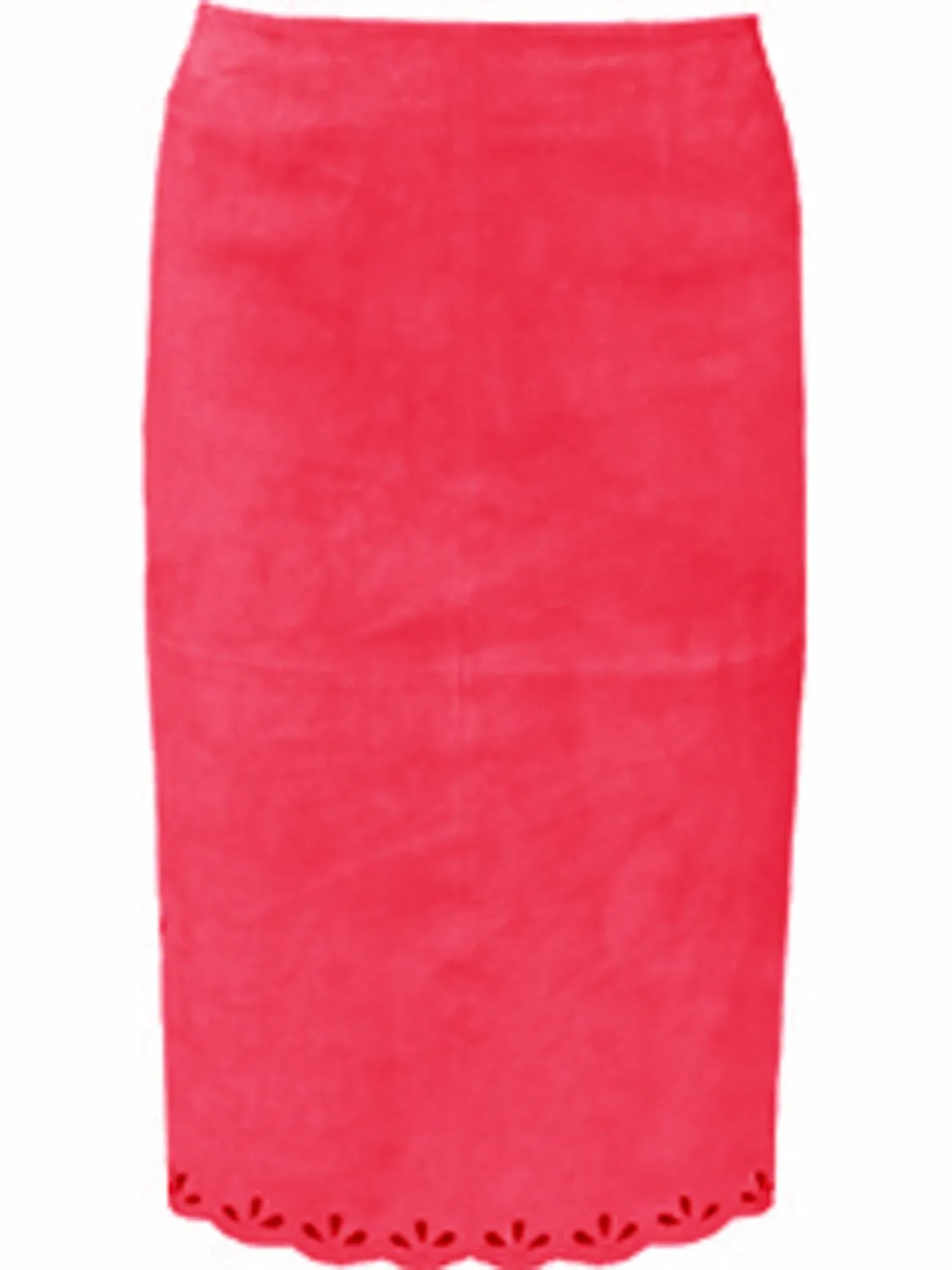 Scully Womens Straight Red Suede Skirt