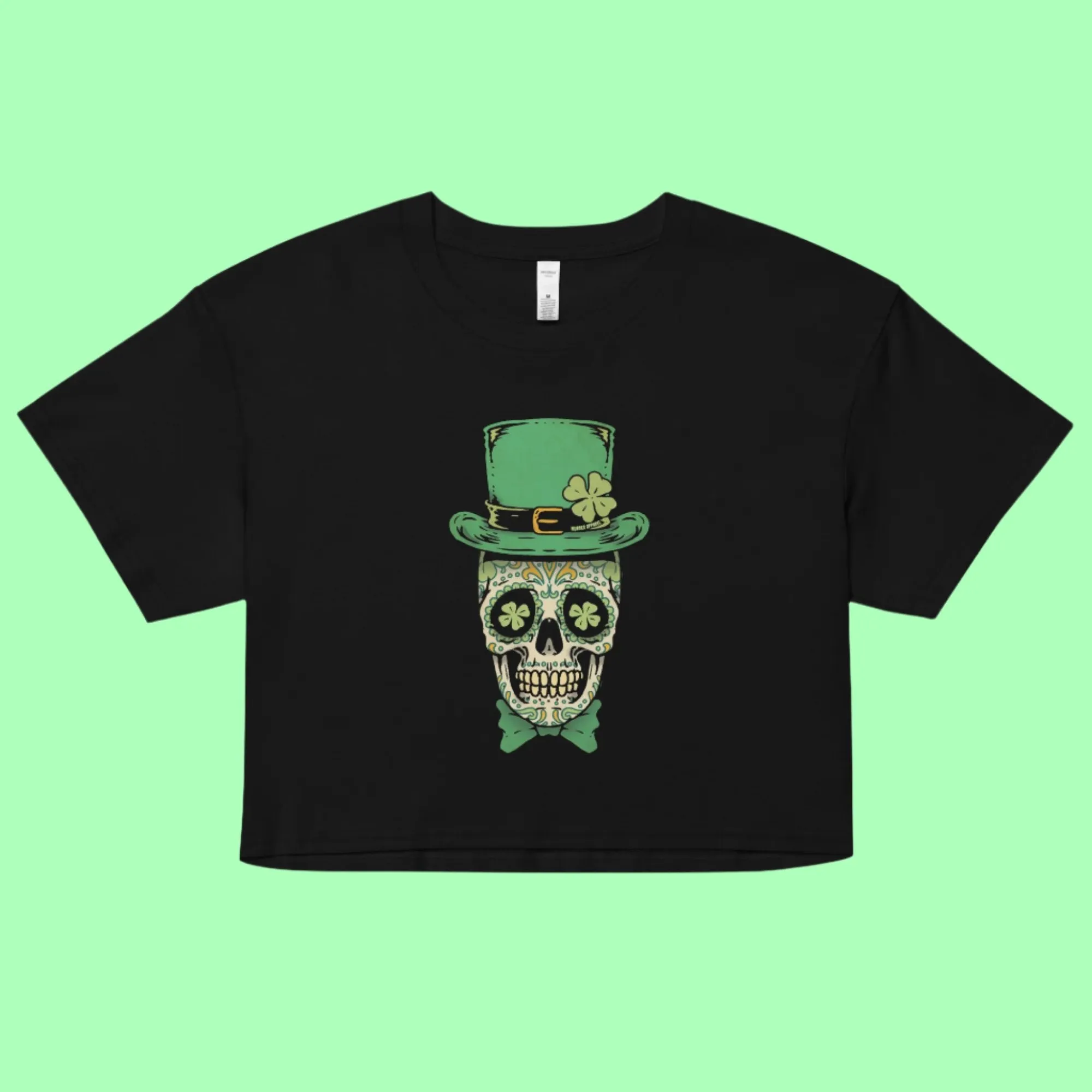 Shamrock Skull Crop Top