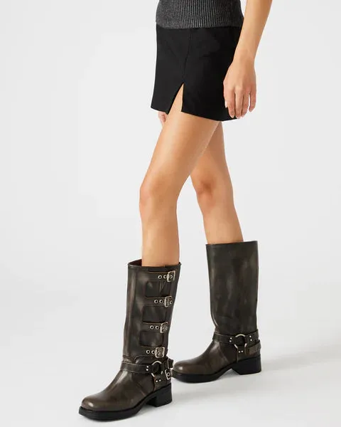 STE Cam Faux Leather Skirt in Black