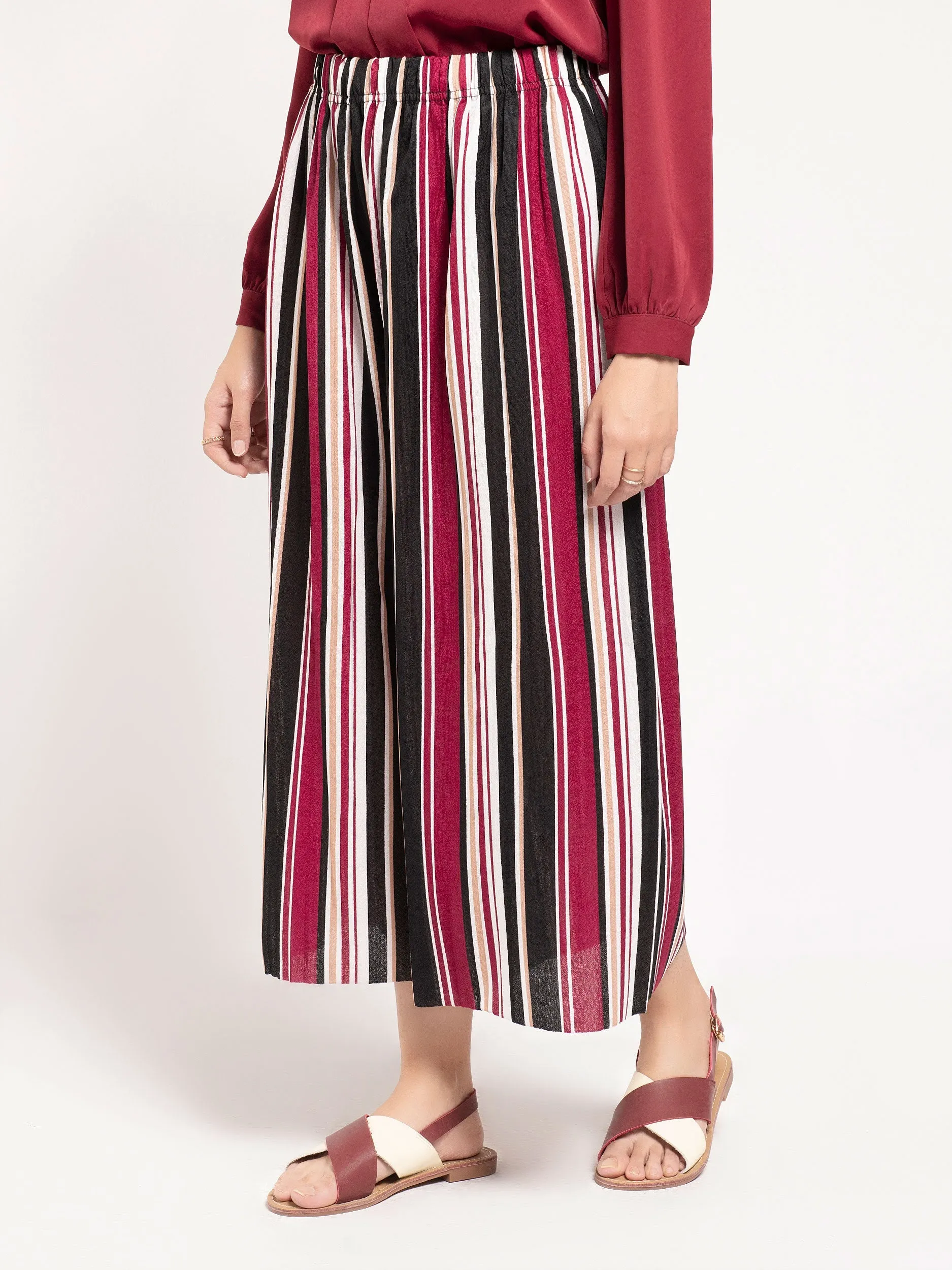Striped Culotte Pants