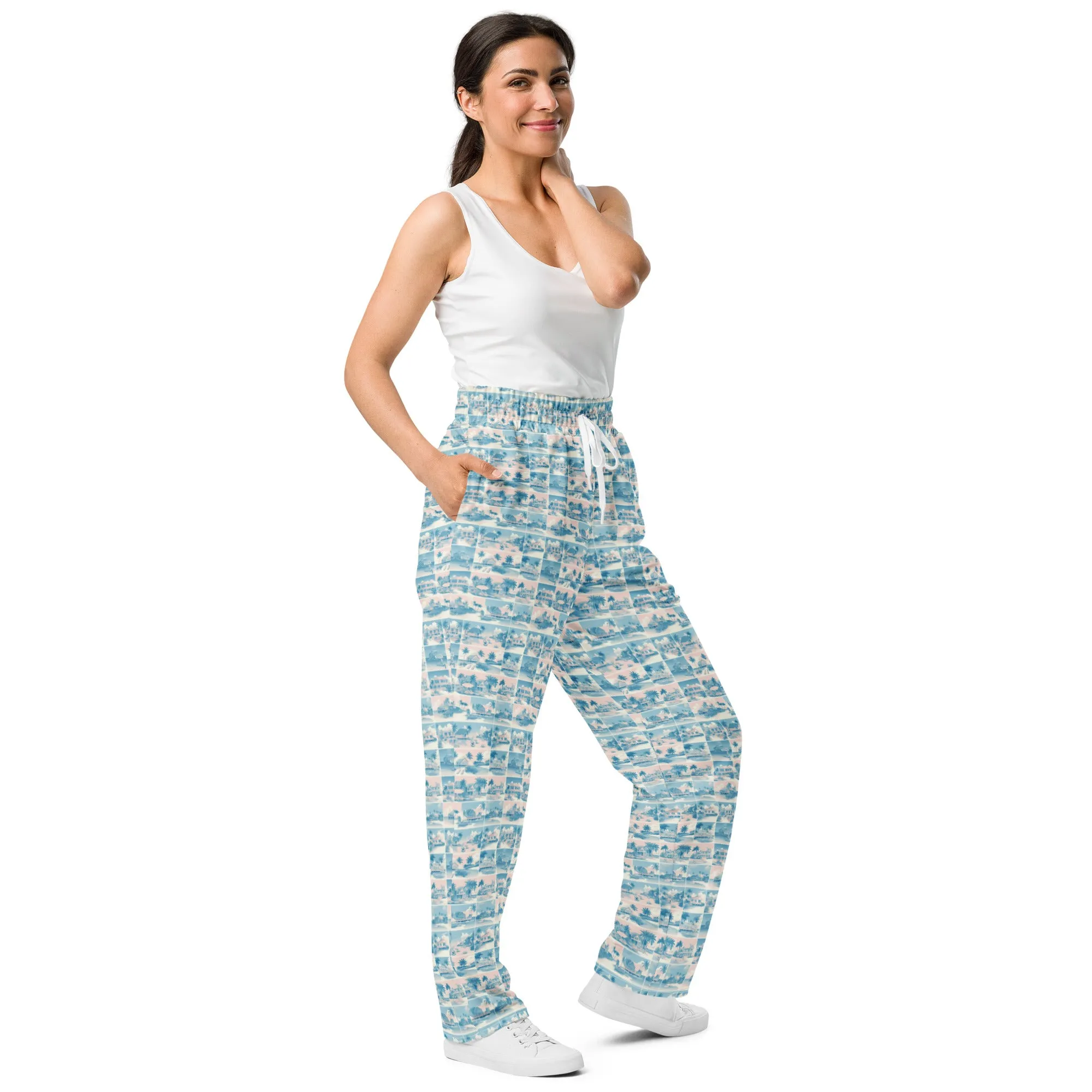 Tropic Cube- unisex wide leg joggers