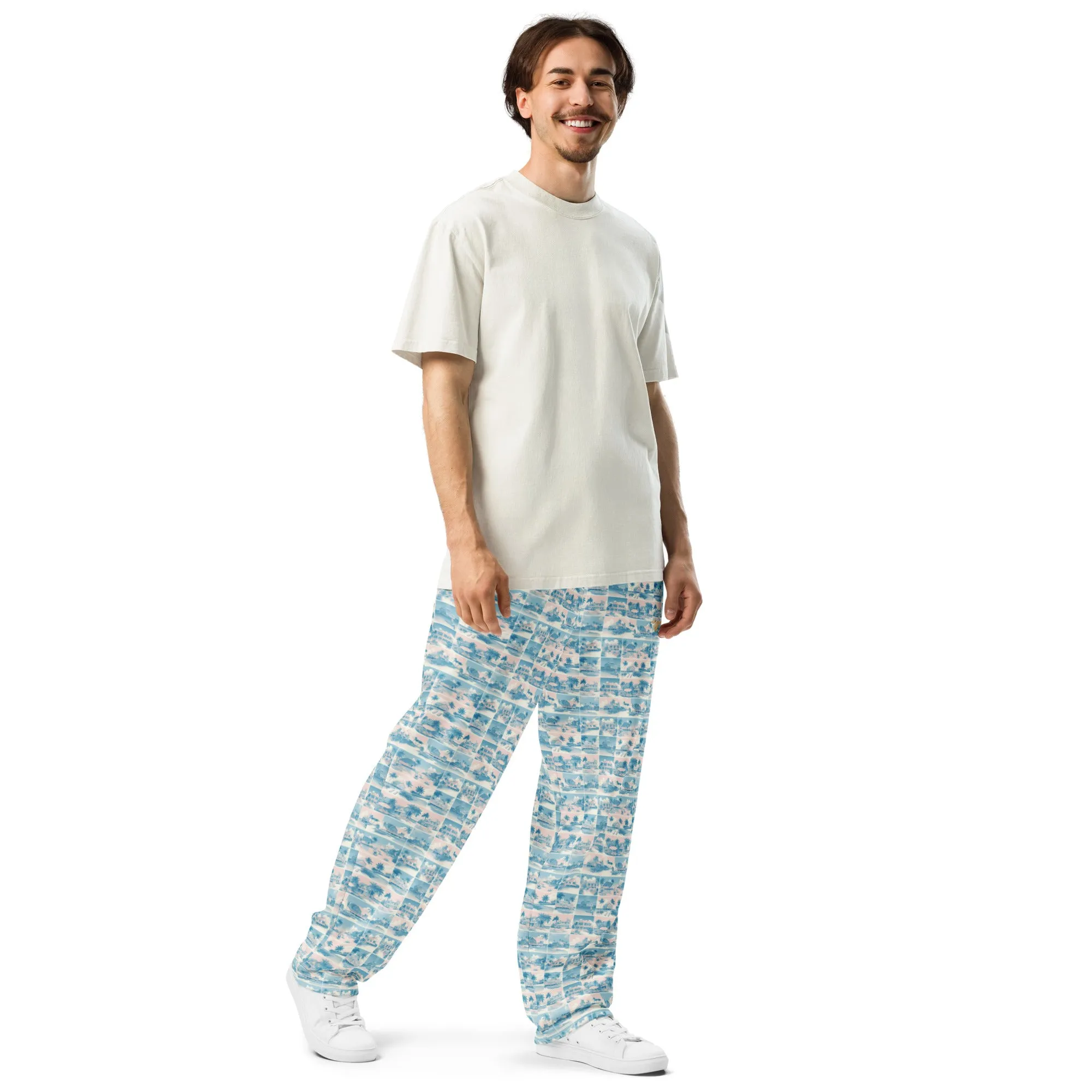Tropic Cube- unisex wide leg joggers
