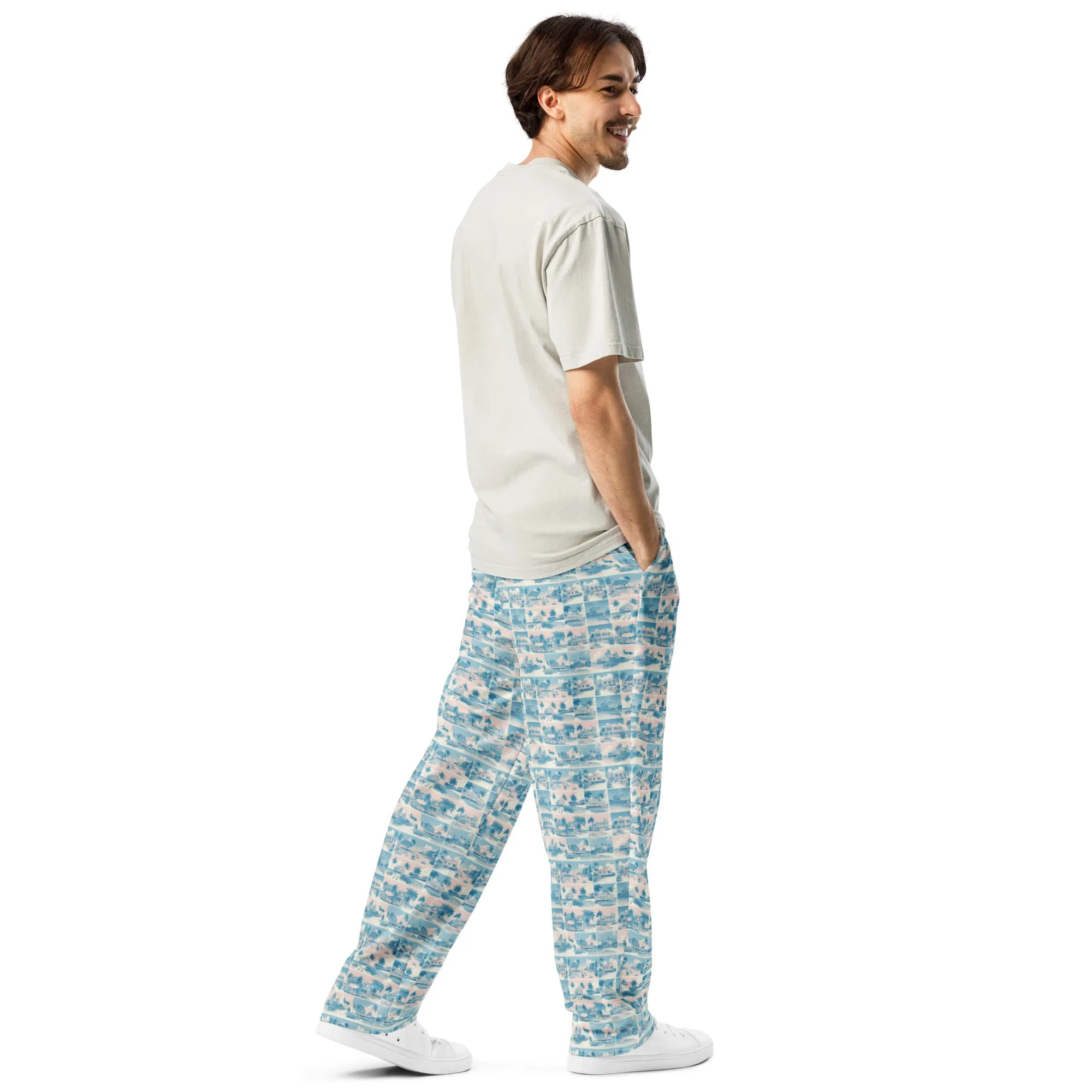 Tropic Cube- unisex wide leg joggers