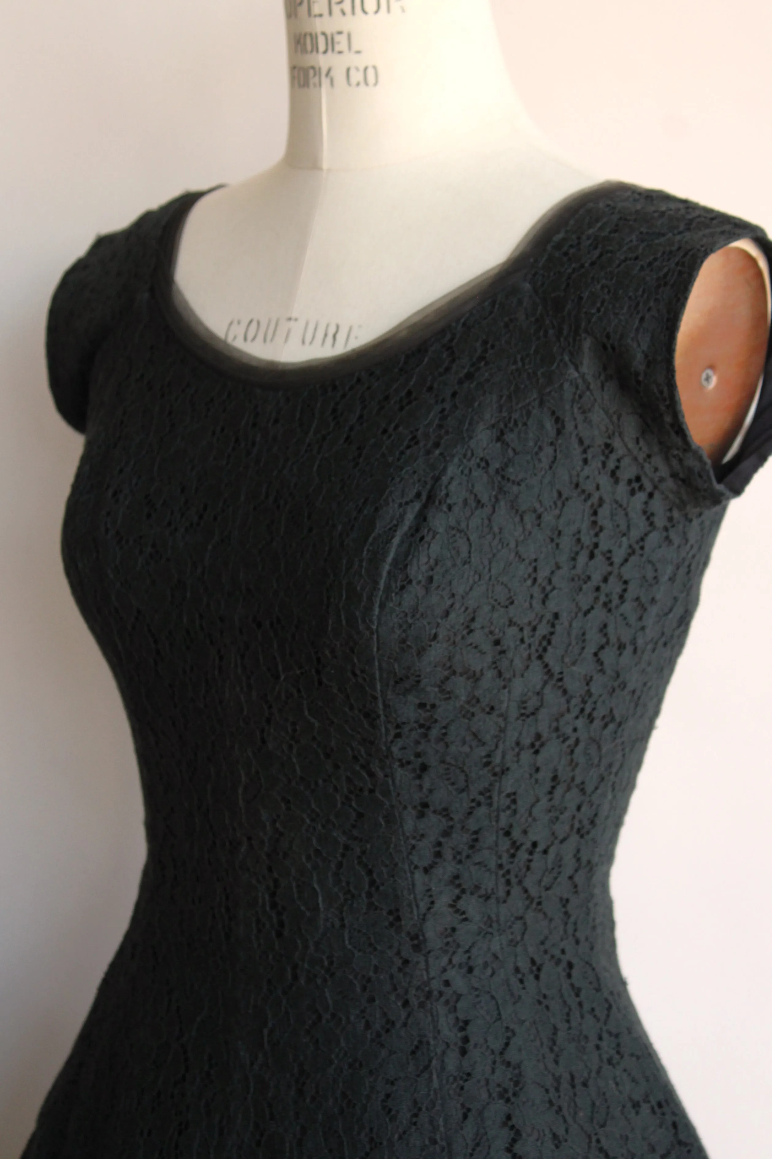 Vintage 1950 Black Lace Dress
