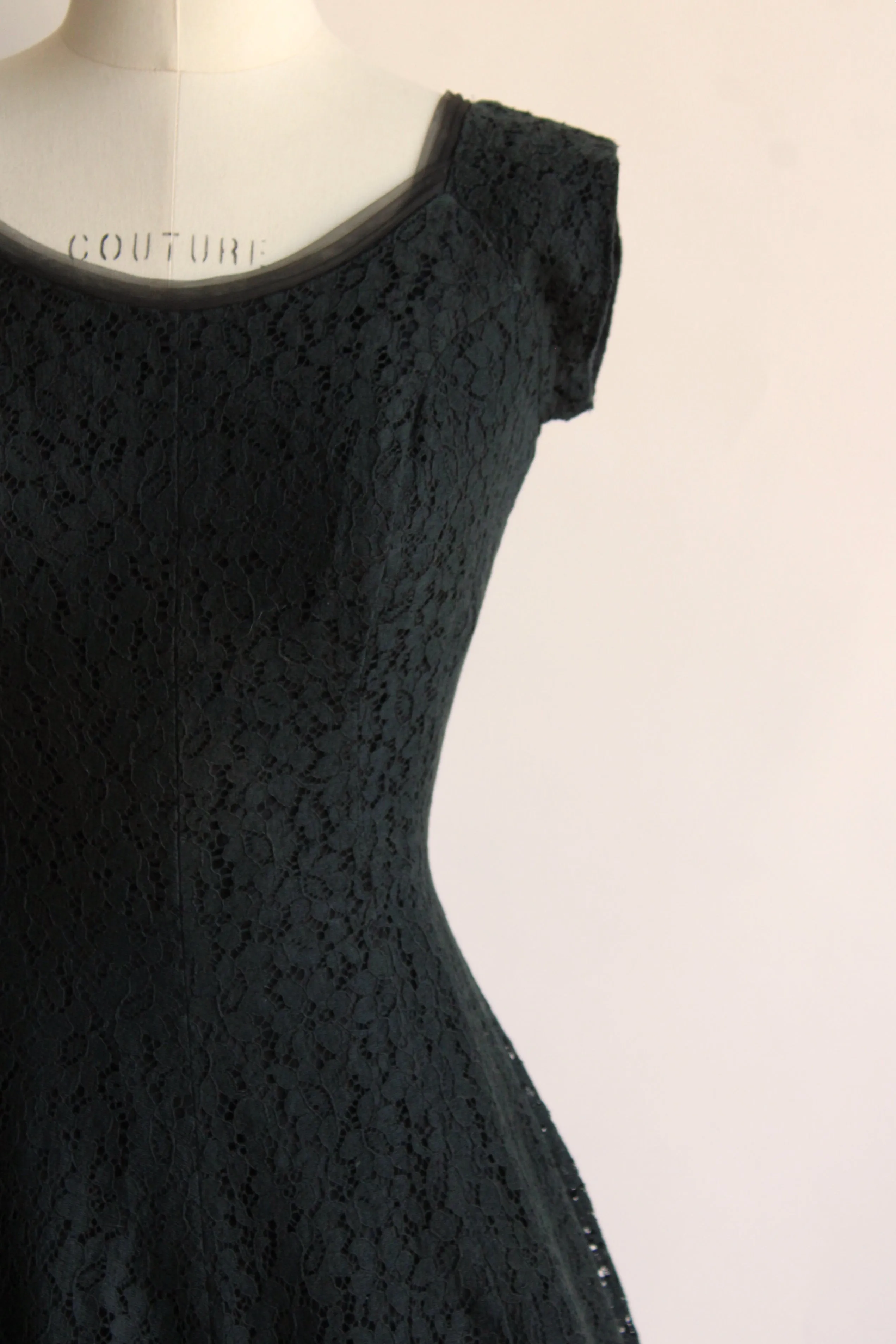 Vintage 1950 Black Lace Dress