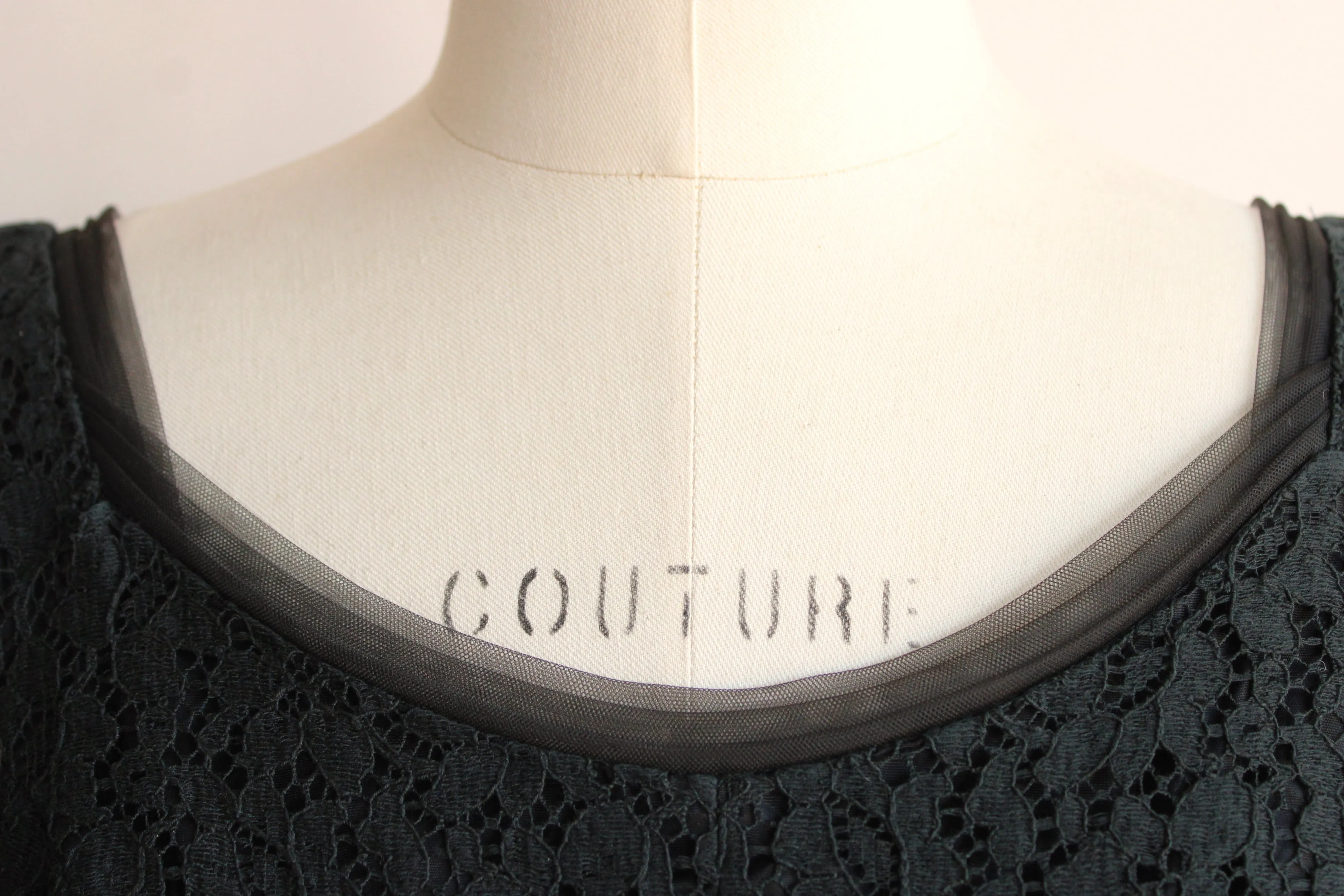 Vintage 1950 Black Lace Dress