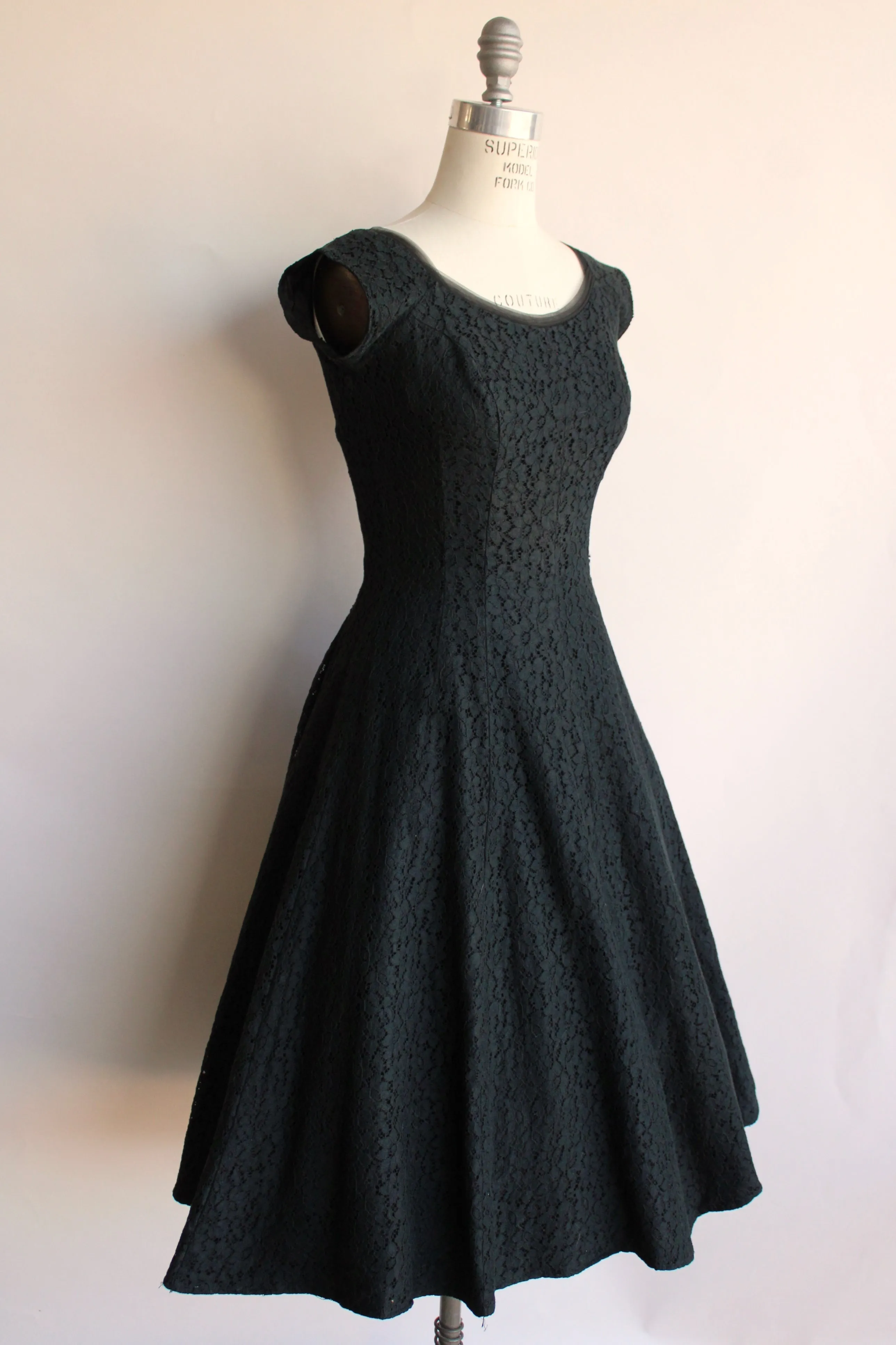 Vintage 1950 Black Lace Dress