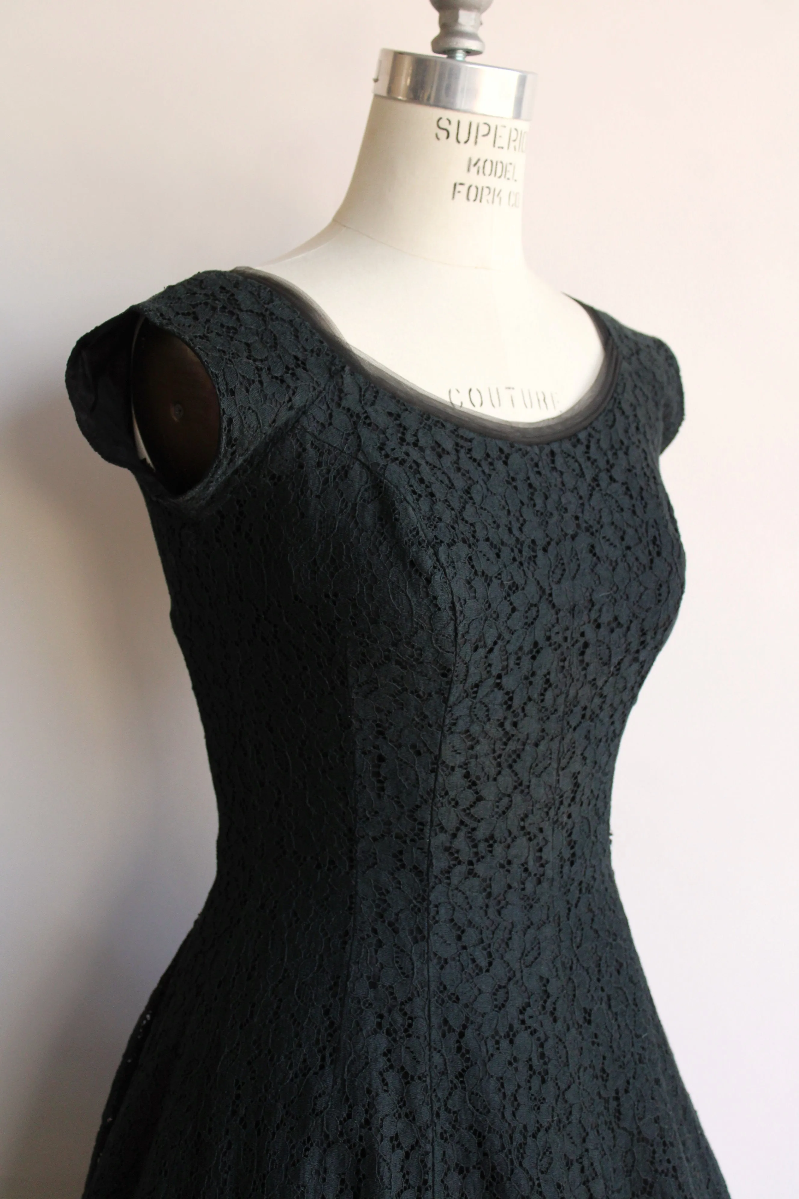 Vintage 1950 Black Lace Dress