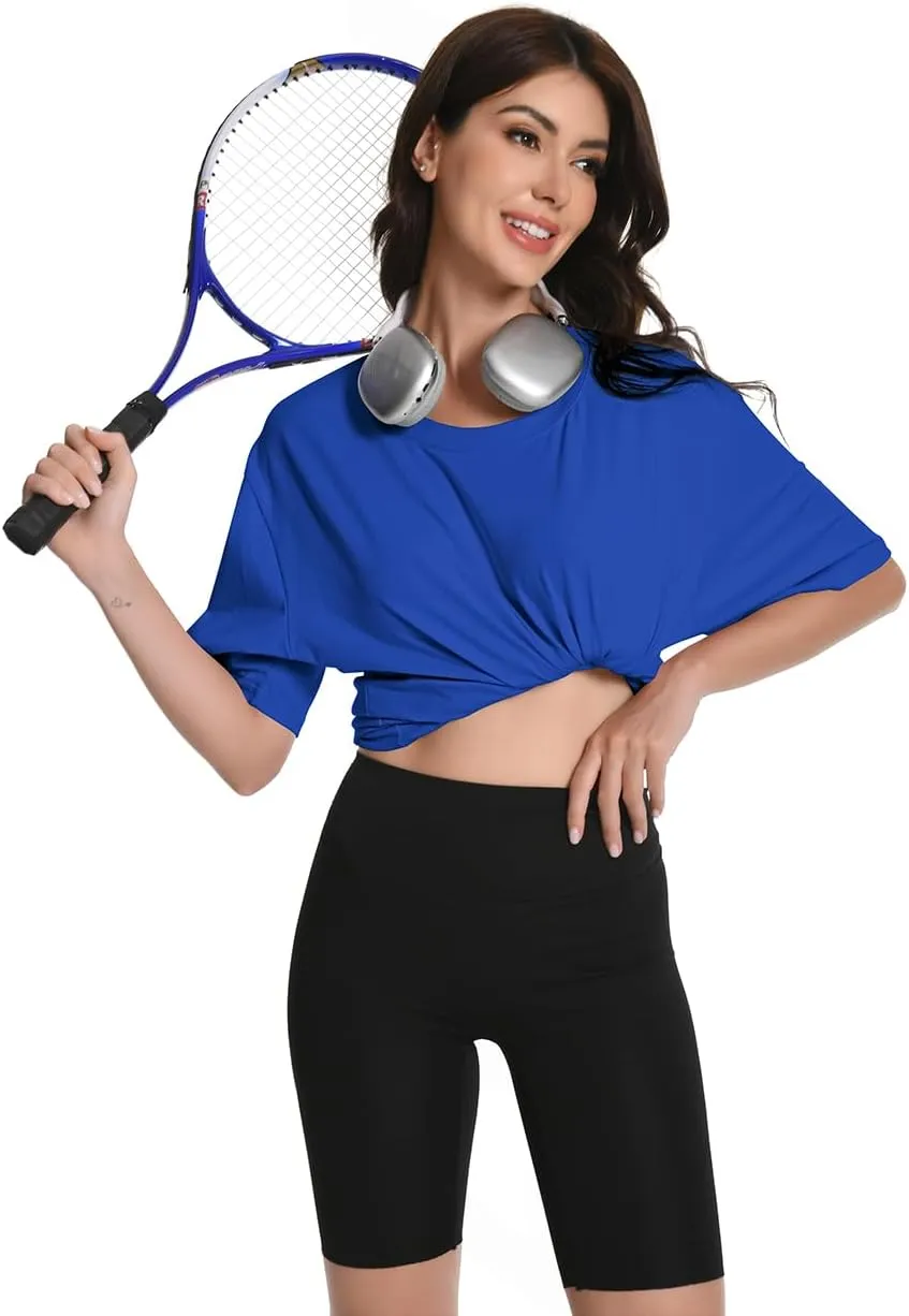 Womens Oversized T Shirts Crewneck Short Sleeve Summer Tops Casual Blouse Basic Tee Trendy Outfits 2025