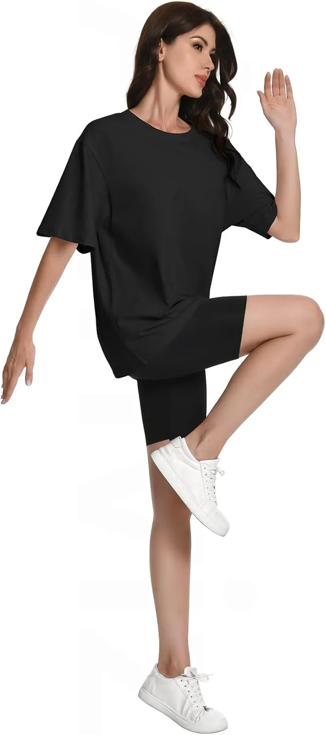 Womens Oversized T Shirts Crewneck Short Sleeve Summer Tops Casual Blouse Basic Tee Trendy Outfits 2025