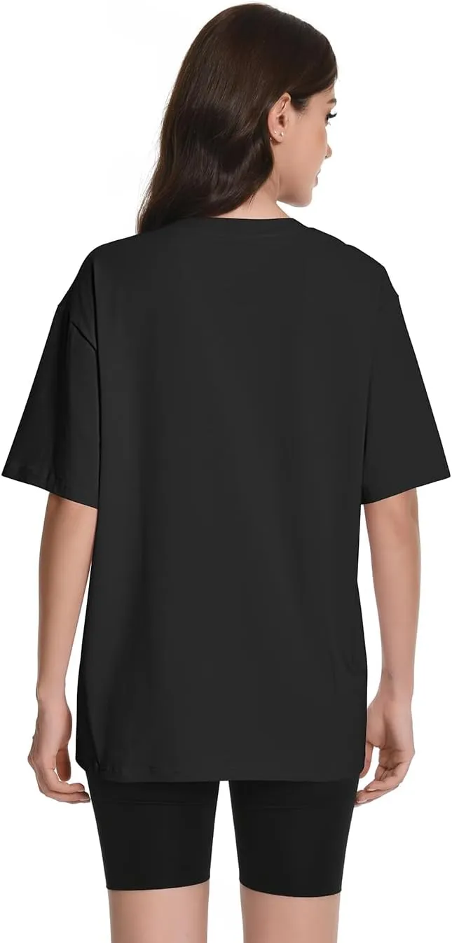 Womens Oversized T Shirts Crewneck Short Sleeve Summer Tops Casual Blouse Basic Tee Trendy Outfits 2025