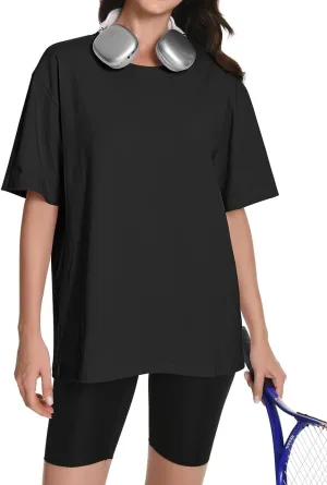 Womens Oversized T Shirts Crewneck Short Sleeve Summer Tops Casual Blouse Basic Tee Trendy Outfits 2025