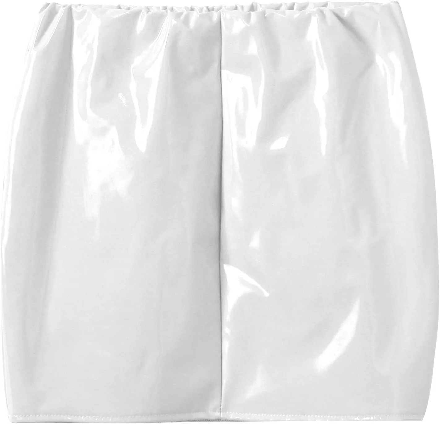 YiZYiF Women's PVC Wet Look Leather High Waist Stretch Mini Bodycon Skirt Short Wrap Skirt
