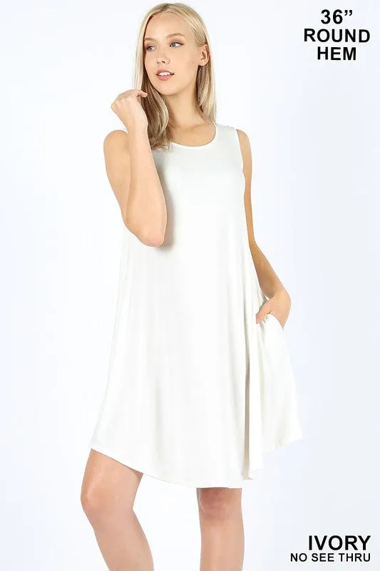 ZE16 - SLEEVELESS ROUND HEM DRESS