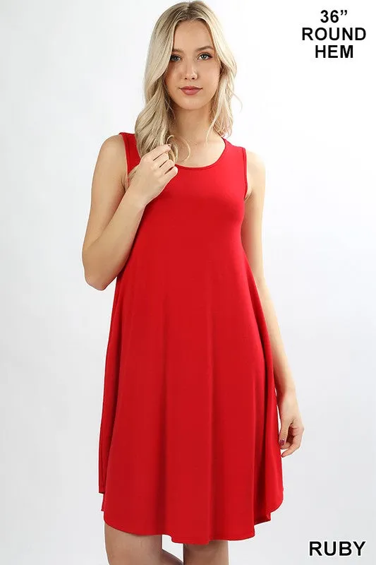 ZE16 - SLEEVELESS ROUND HEM DRESS
